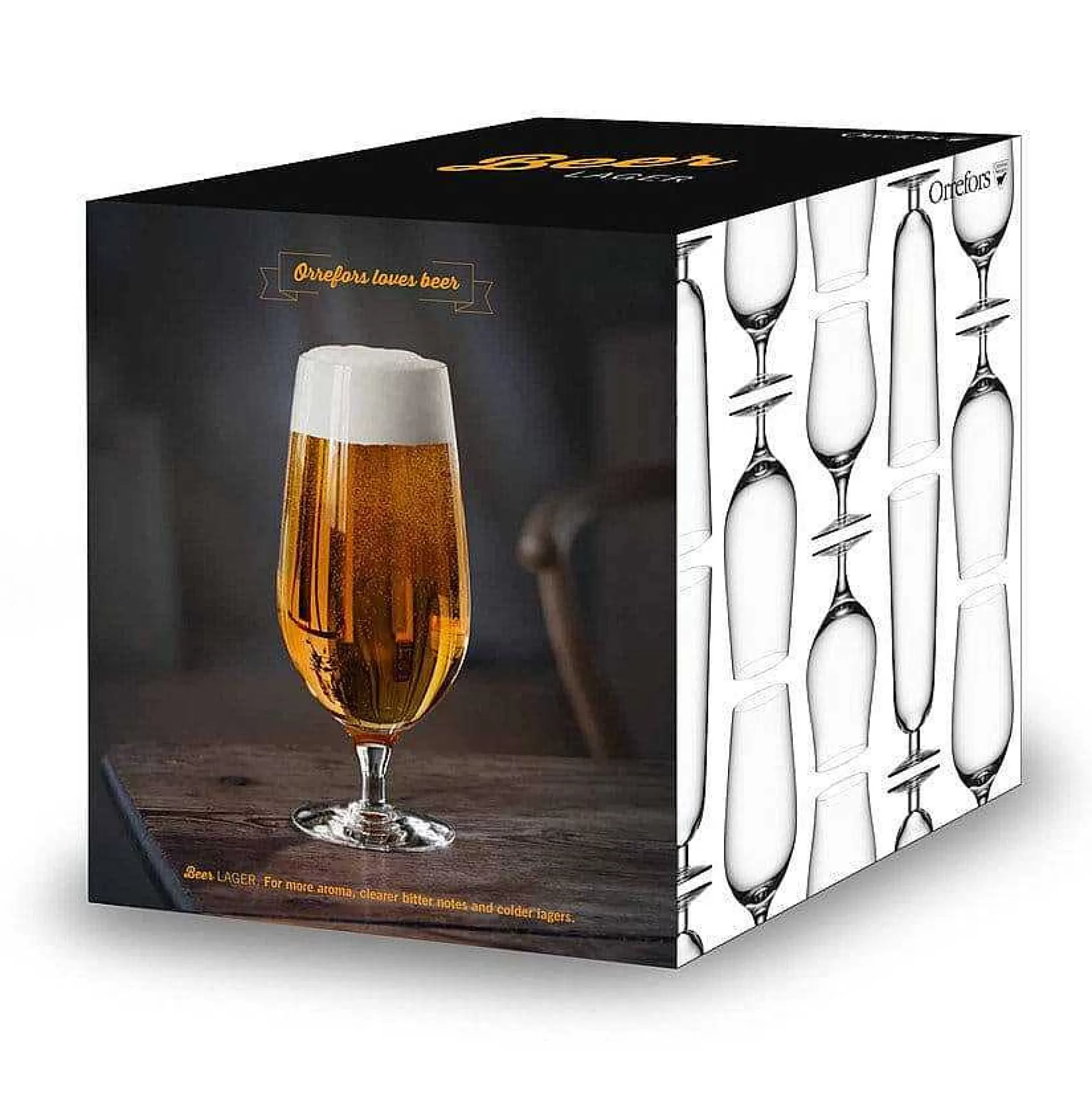 Orrefors Ølglass*Beer Lager Ølglass 4-Pakn.