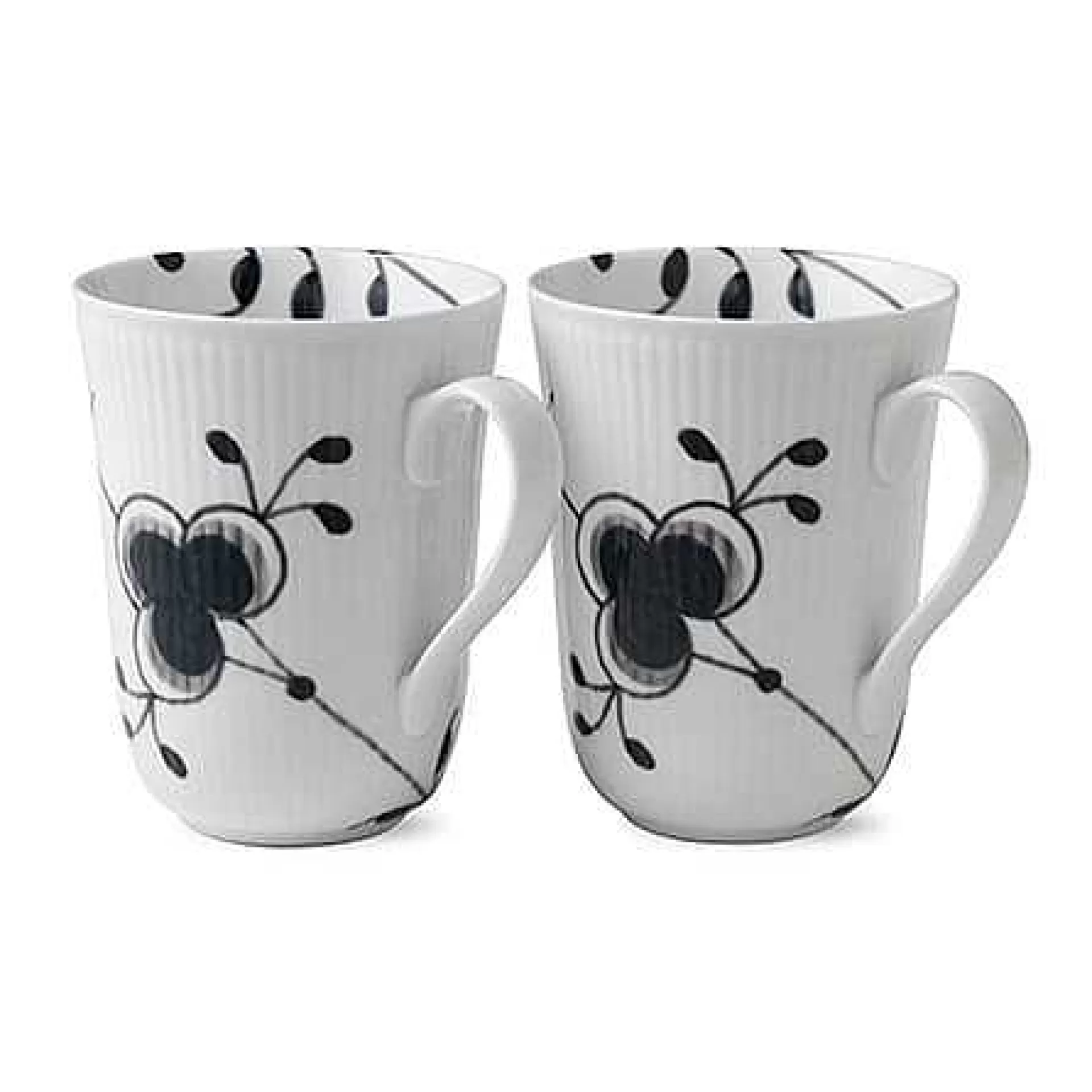 Royal Copenhagen Tekopper*Black Fluted Mega Kopp 2-Pakn.