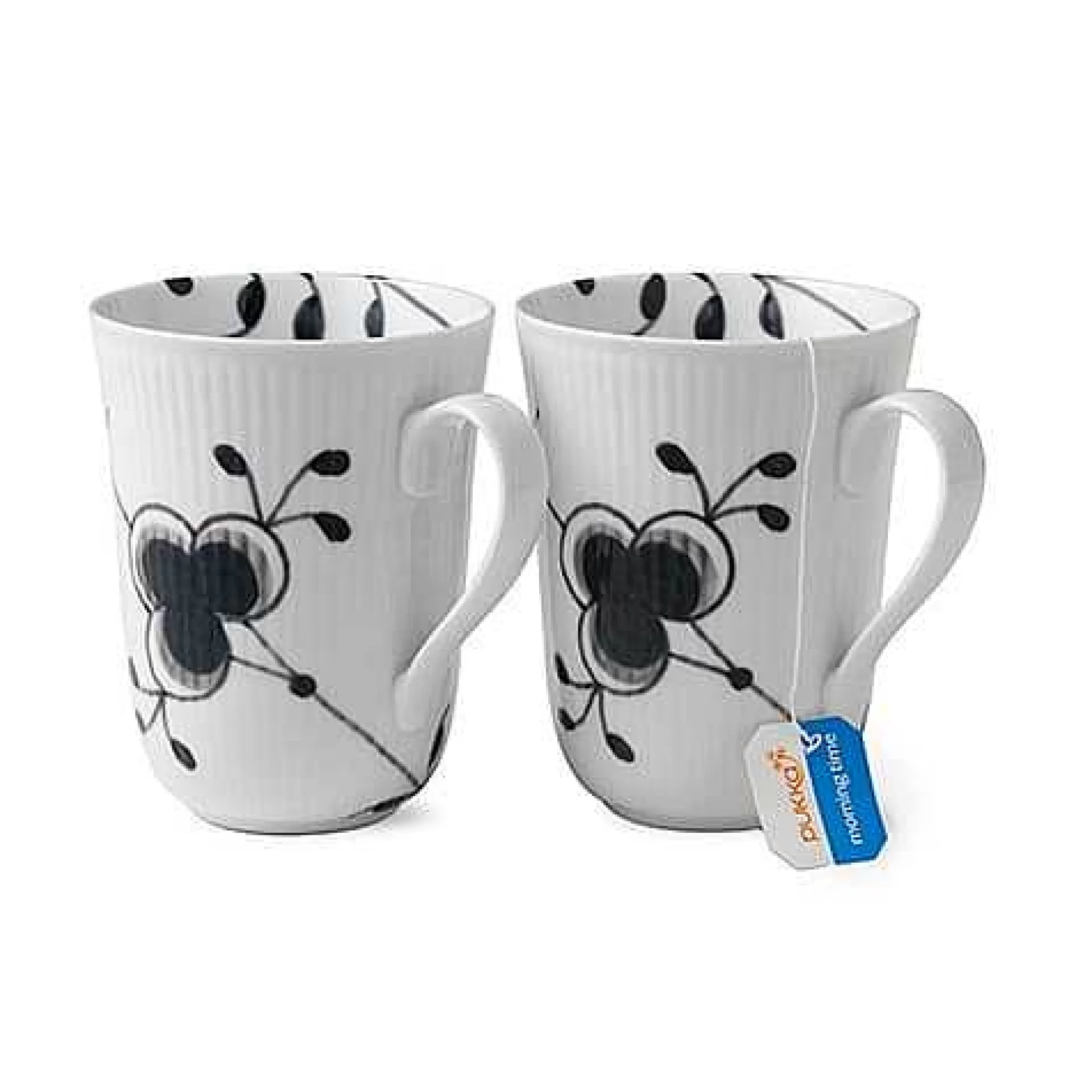Royal Copenhagen Tekopper*Black Fluted Mega Kopp 2-Pakn.