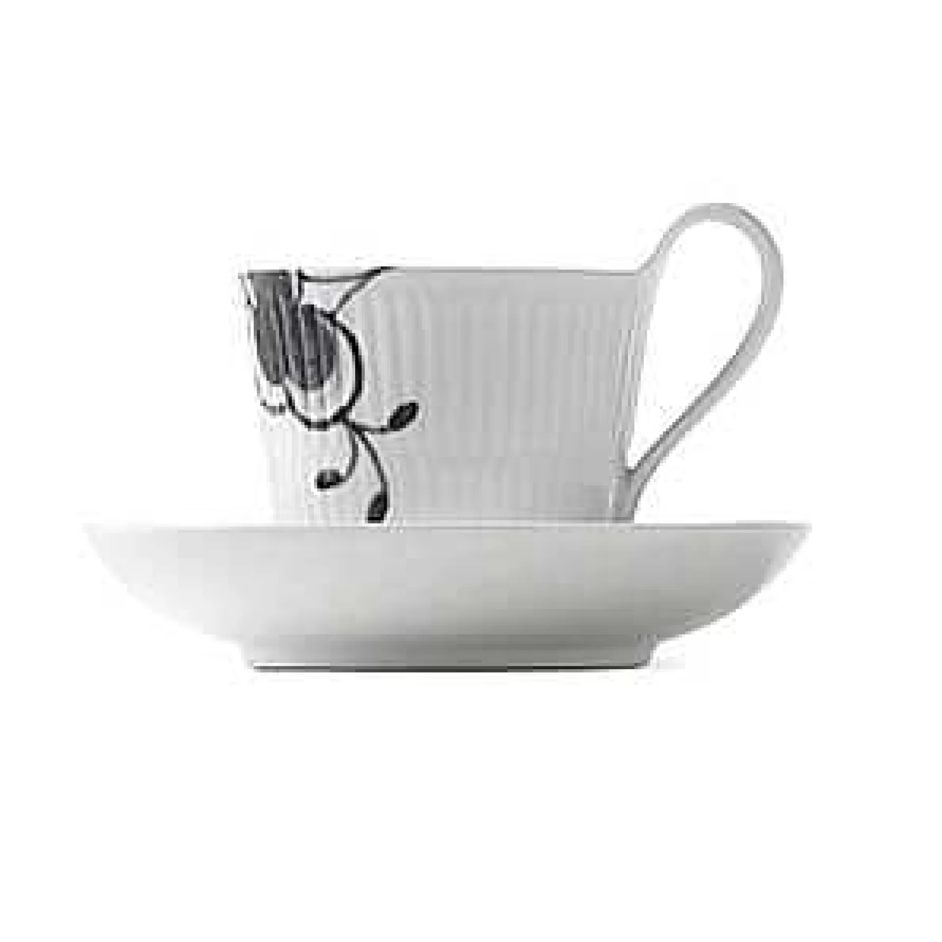 Royal Copenhagen Kaffekopper*Black Fluted Mega Kopp Med Skal 2