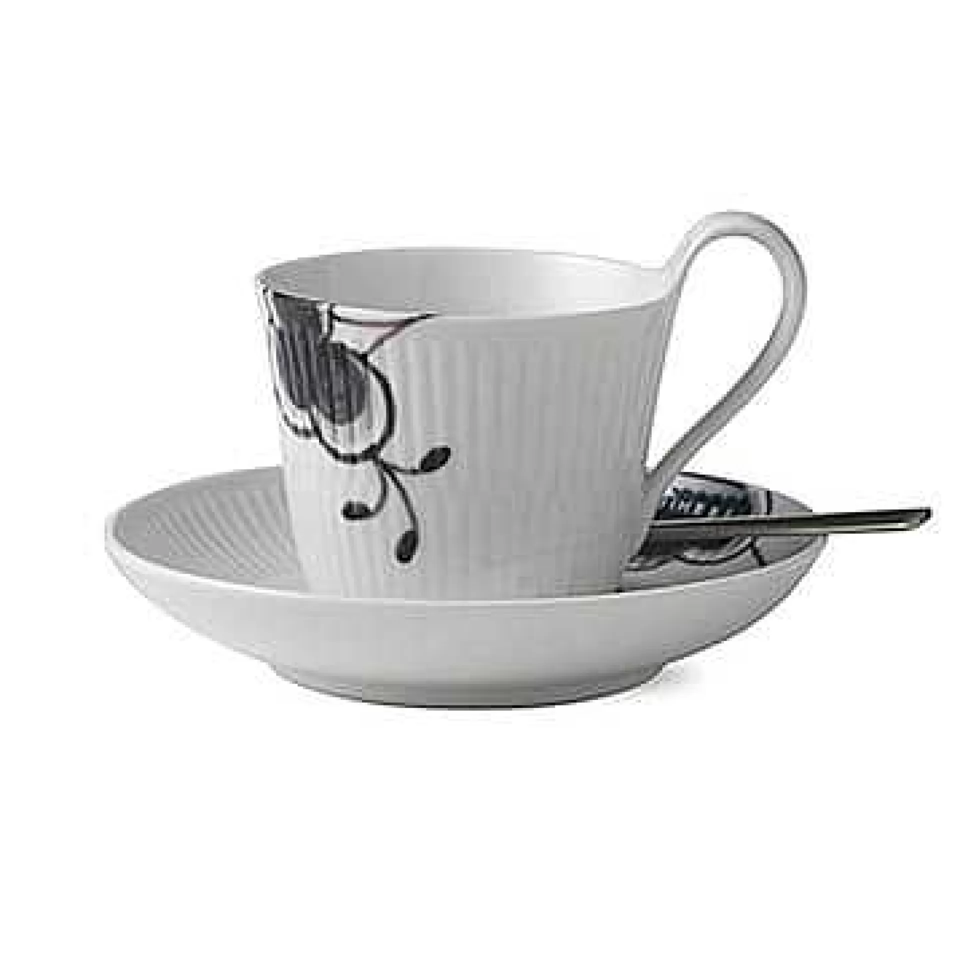 Royal Copenhagen Kaffekopper*Black Fluted Mega Kopp Med Skal 2