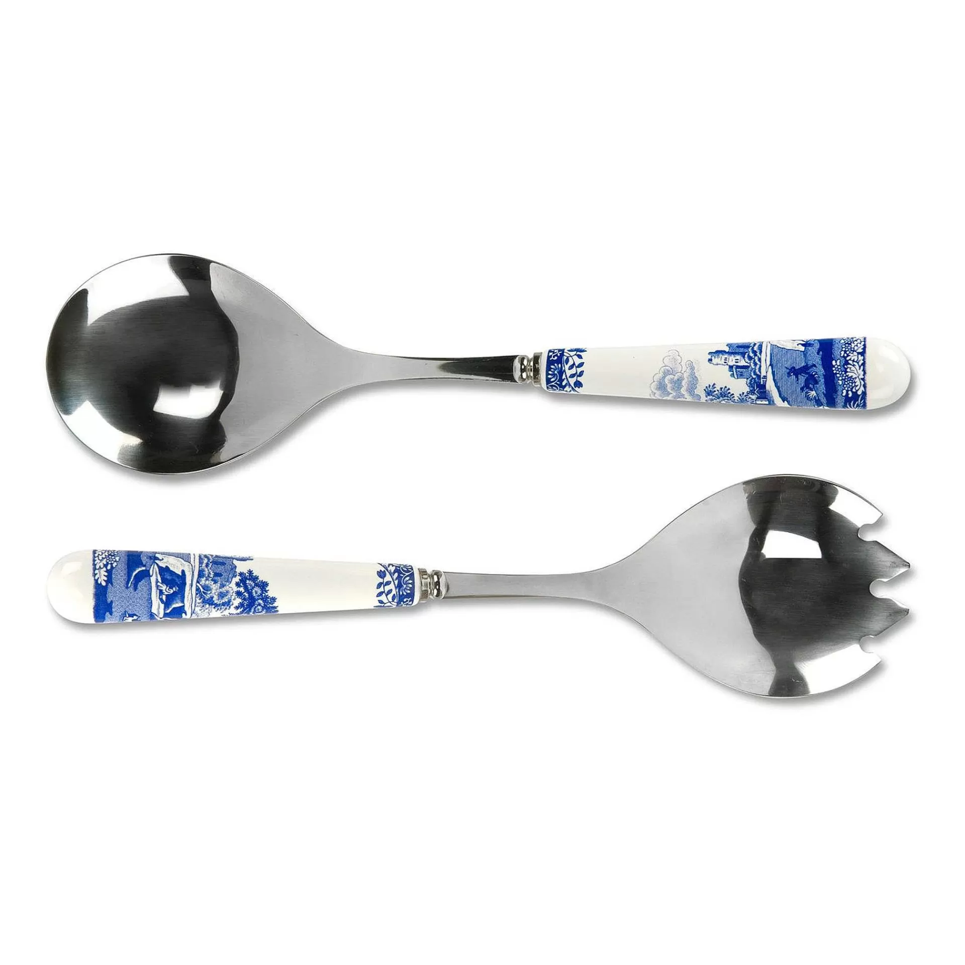Spode Blue Italian Salatbestikk 2 Deler