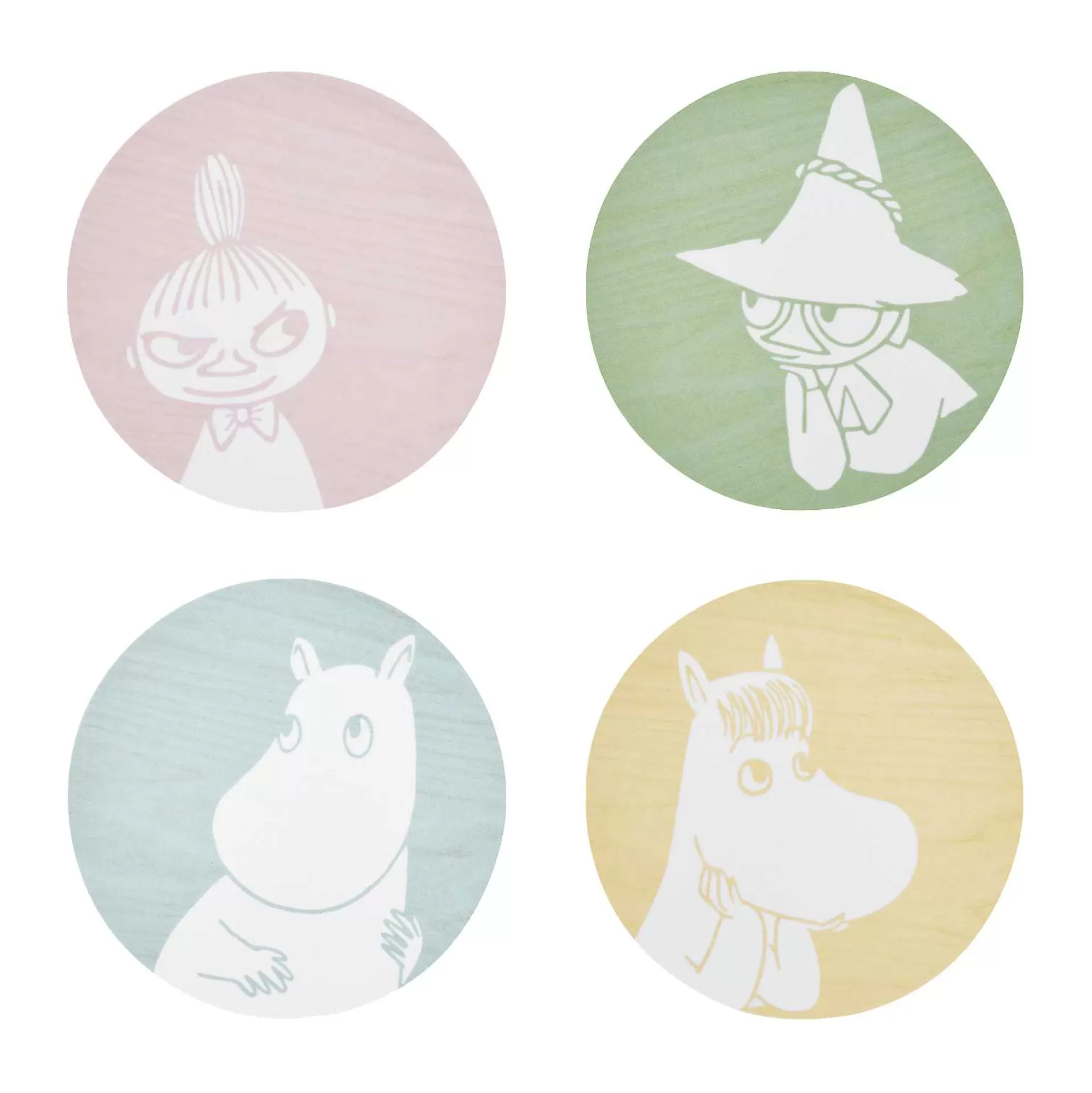 Muurla Moomin Glassunderlag O10 Cm 4-Pakning
