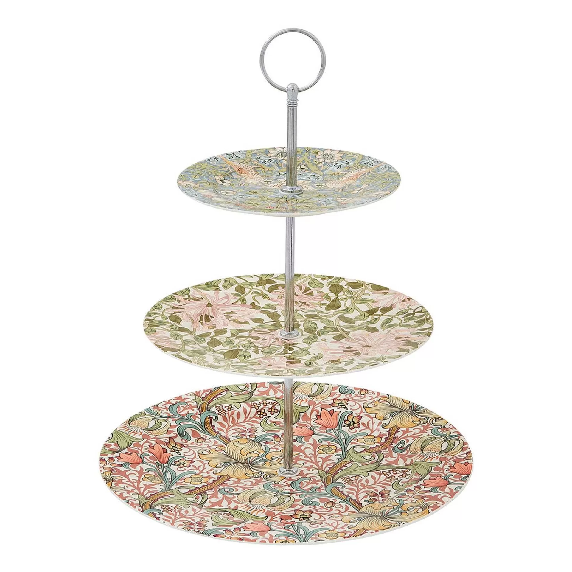 Spode Serveringsfat*Morris & Co. Kakefat 3 Etasjer 35,5 Cm