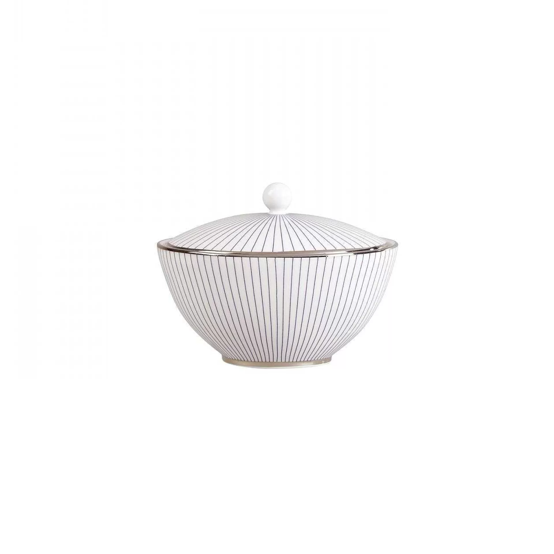 Wedgwood Sukkerskåler*Pinstripe Sukkerskal Med Lokk