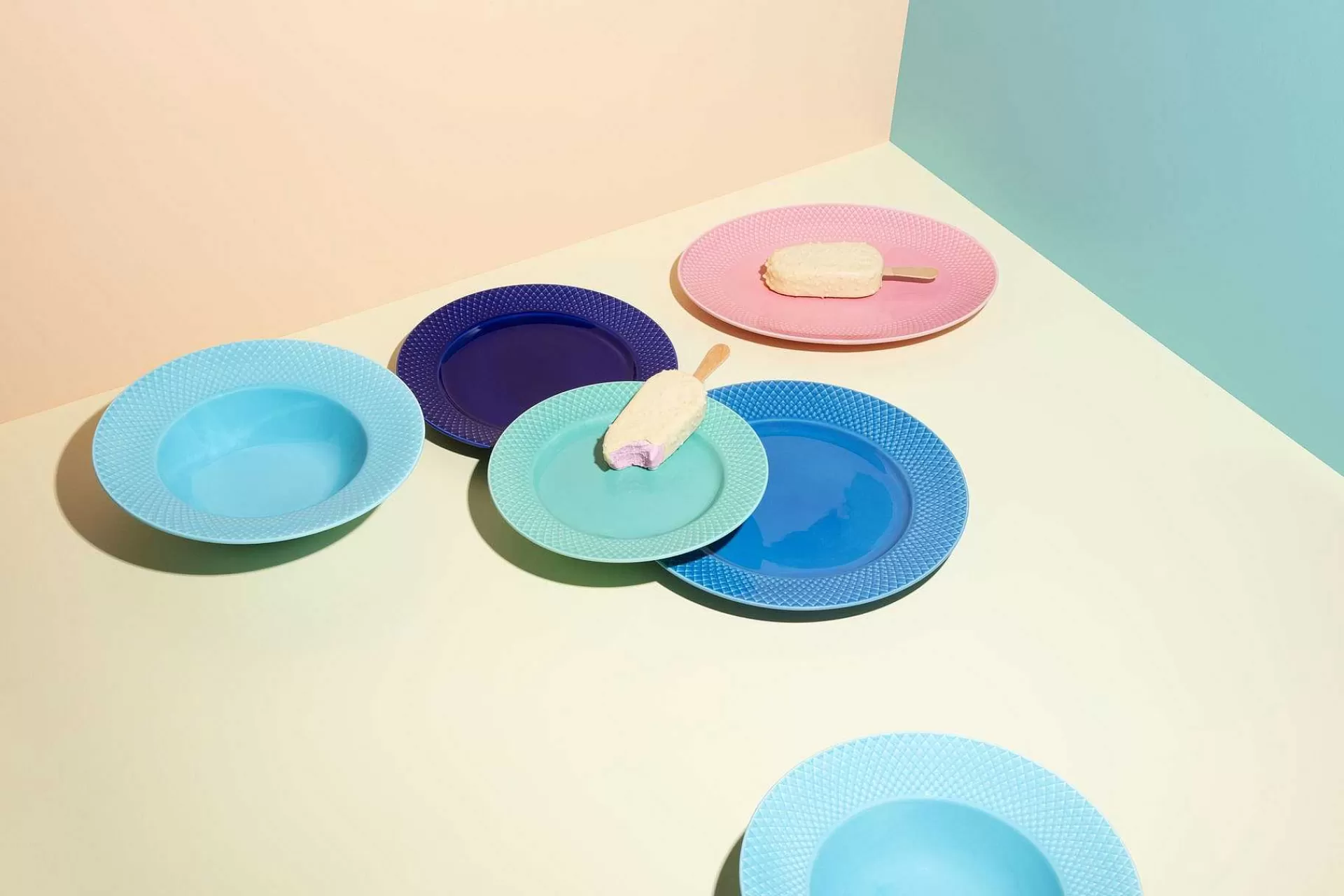Lyngby Porcelæn Dype Tallerkener*Rhombe Dyp Tallerken O 24,5 Cm