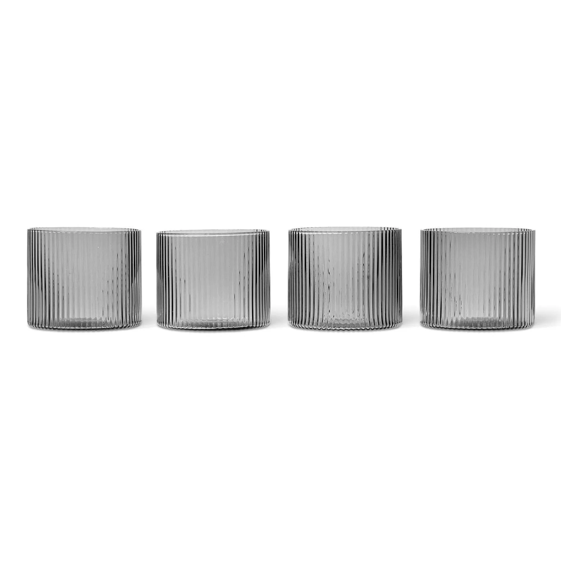 Ferm LIVING Vannglass*Ripple Glass Lavt 4-Pakning