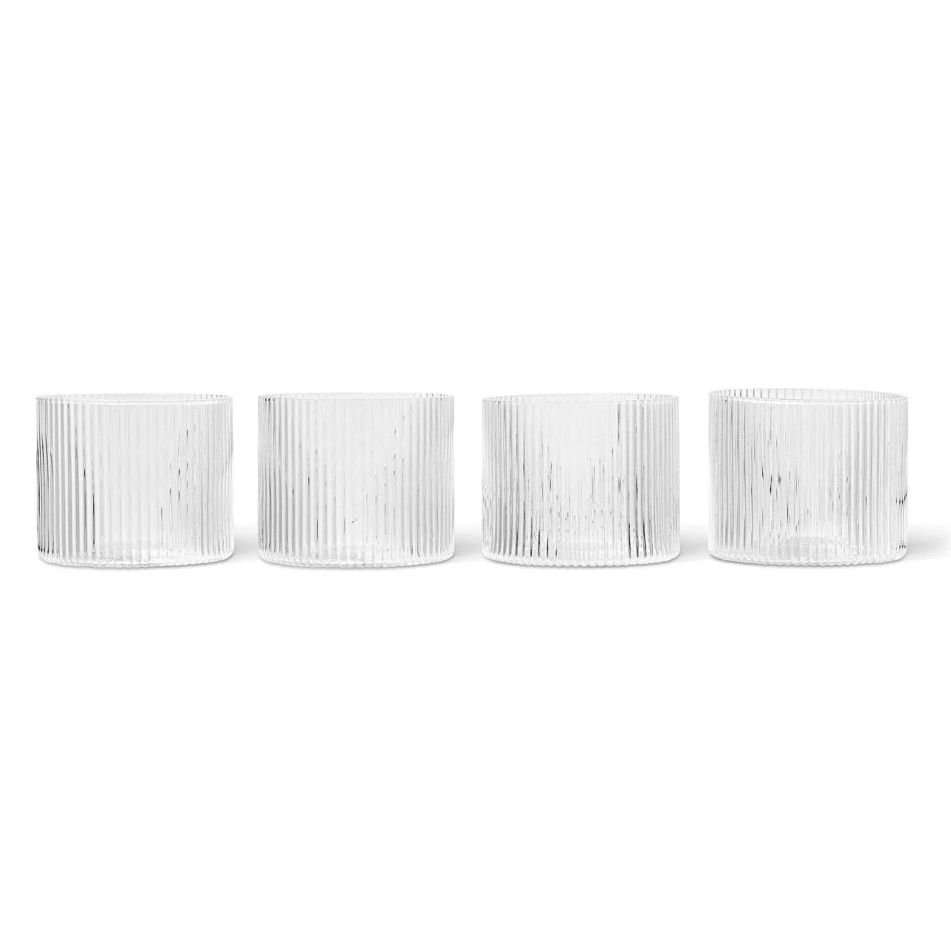 Ferm LIVING Vannglass*Ripple Glass Lavt 4-Pakning