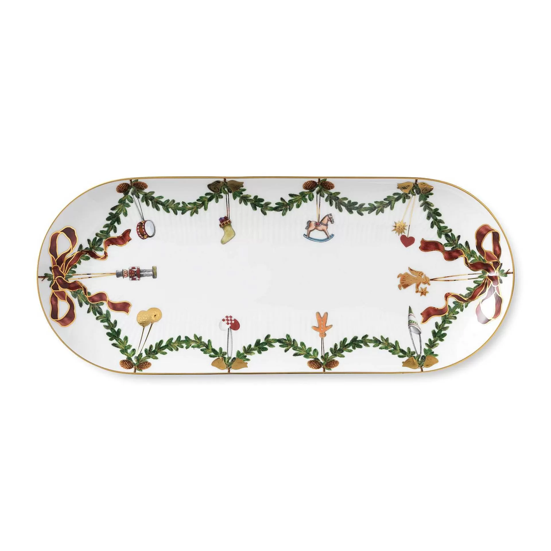 Royal Copenhagen Serveringsfat*Star Fluted Christmas Avlangt Fat
