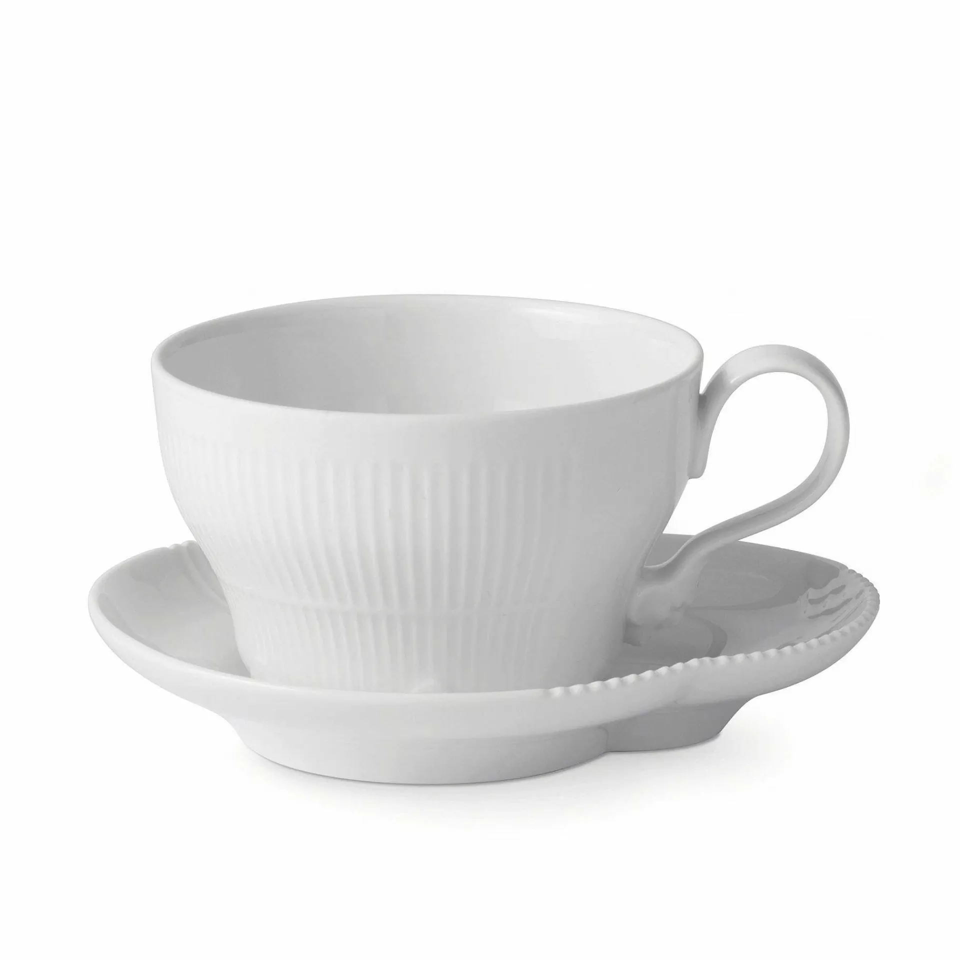 Royal Copenhagen Kaffekopper*White Elements Kopp Med Fat 26 Cl