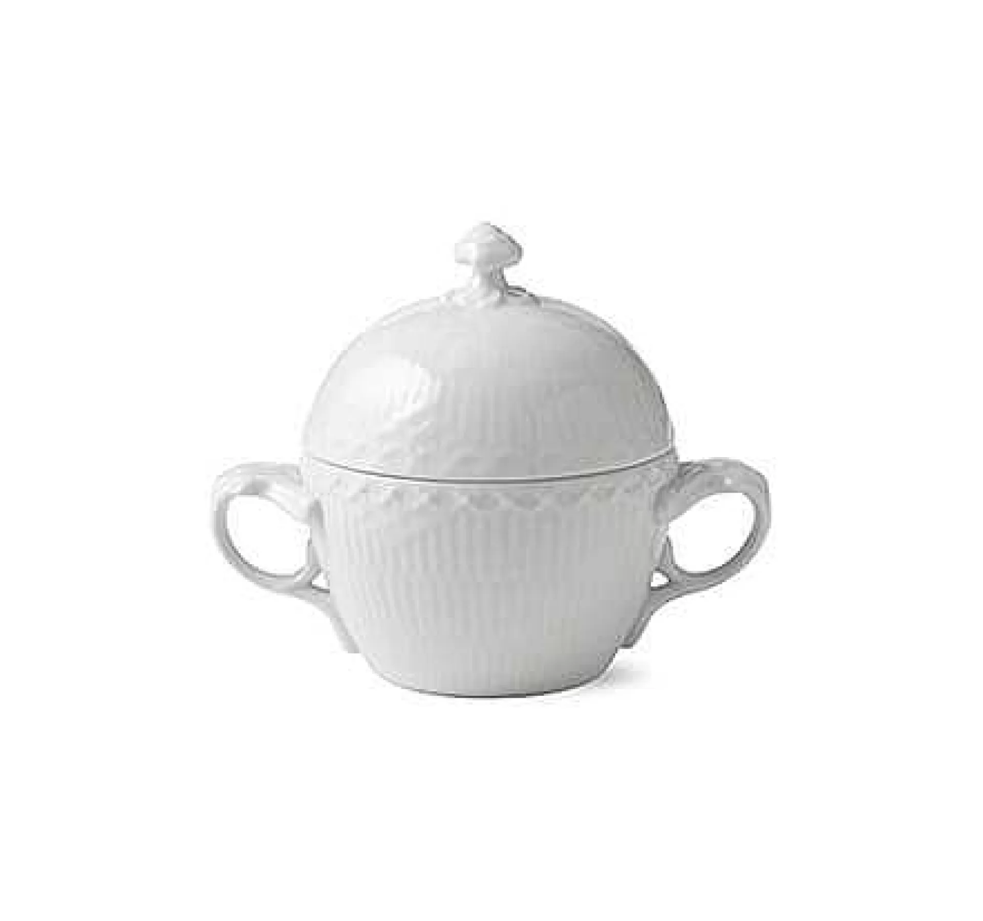 Royal Copenhagen Sukkerskåler*White Fluted Half Lace Sukkerskal Med Lokk