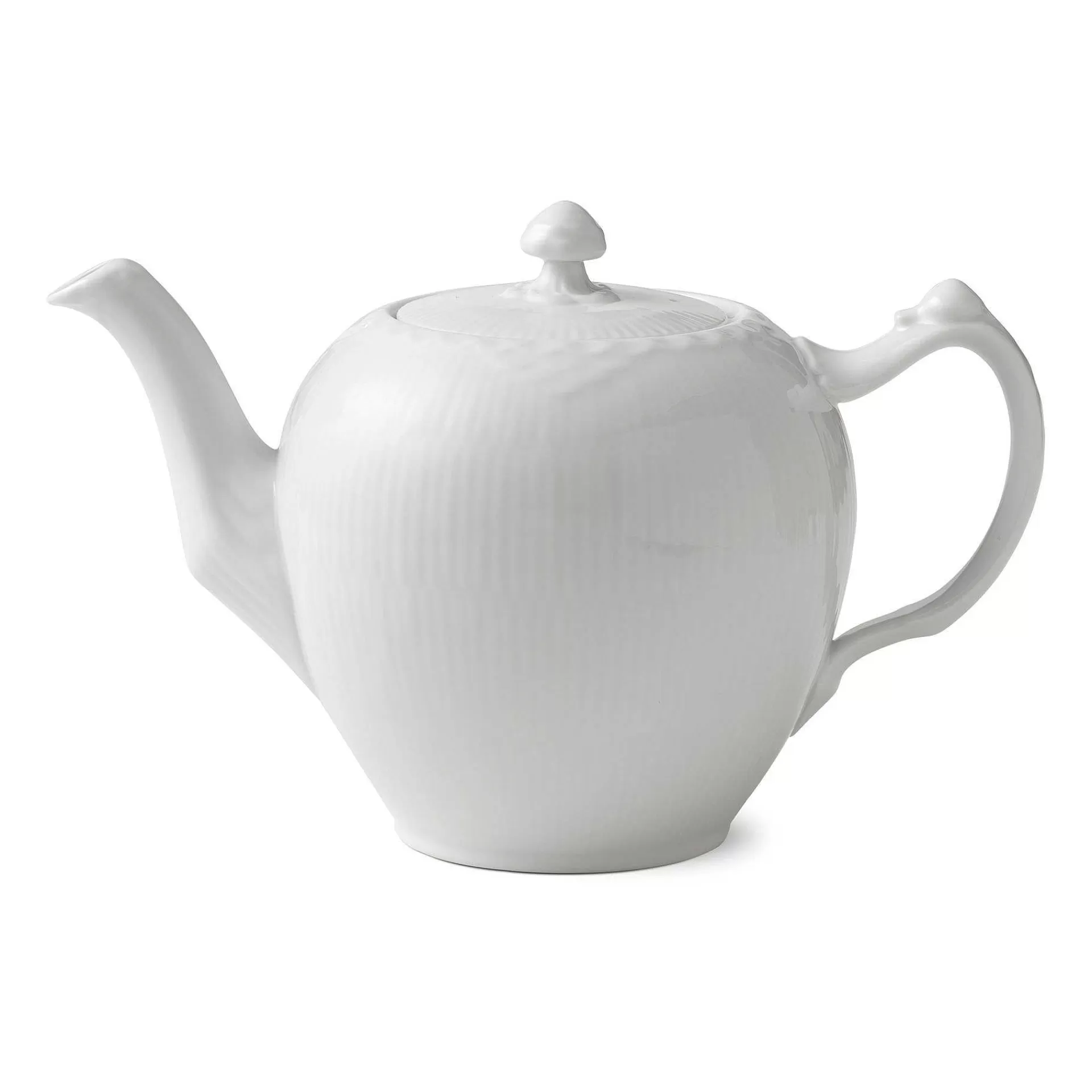 Royal Copenhagen White Fluted Half Lace Tekanne