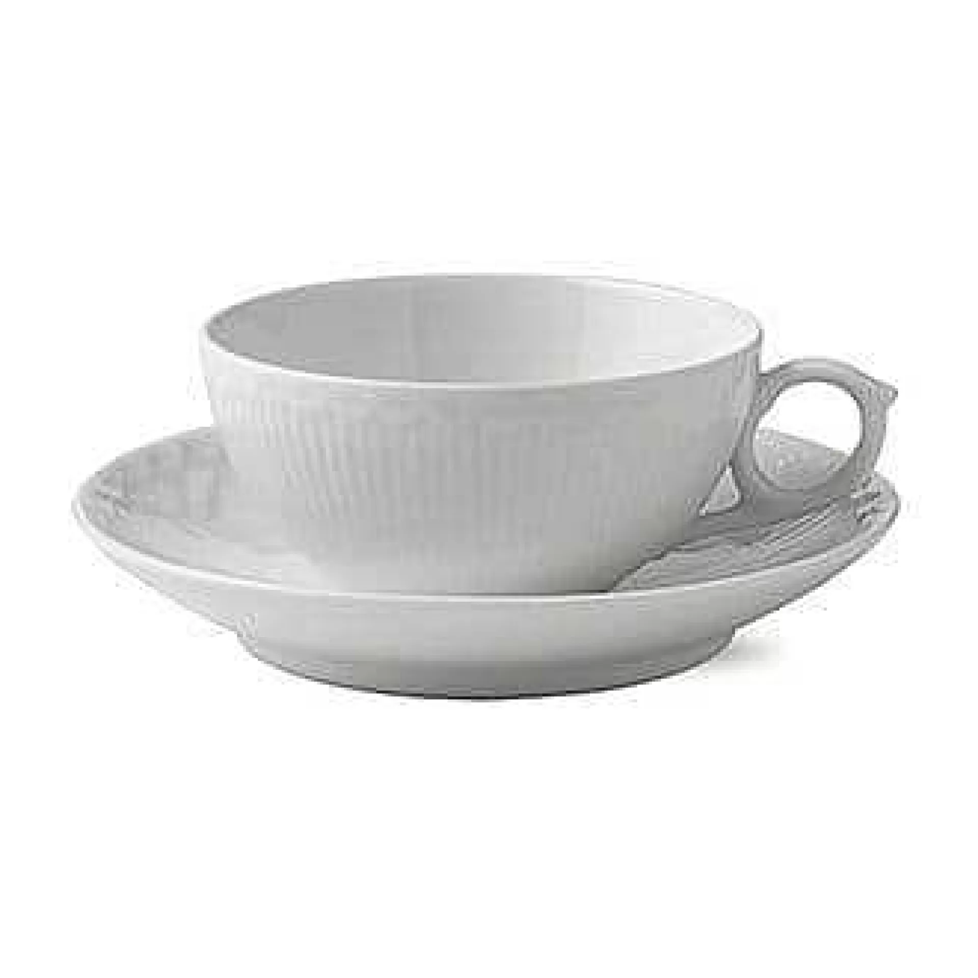 Royal Copenhagen Tekopper*White Fluted Half Lace Tekopp Med Skal