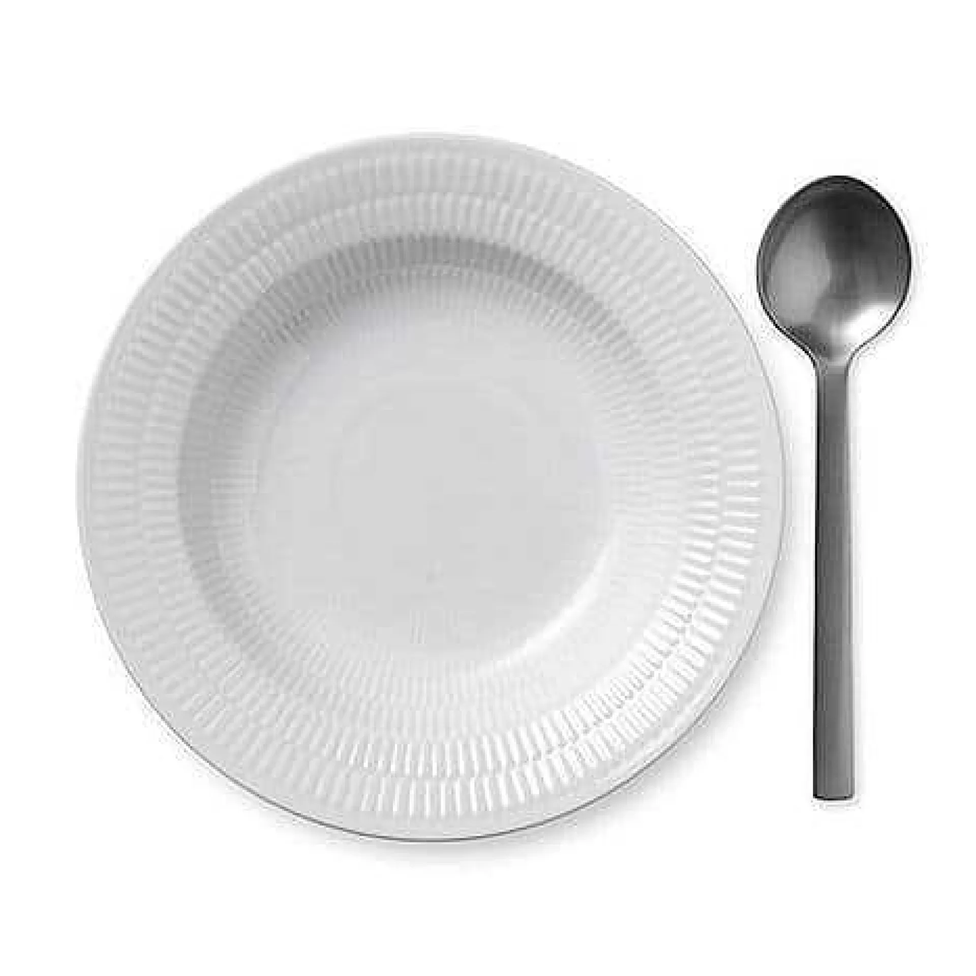 Royal Copenhagen Dype Tallerkener*White Fluted Latexplate Med Kant