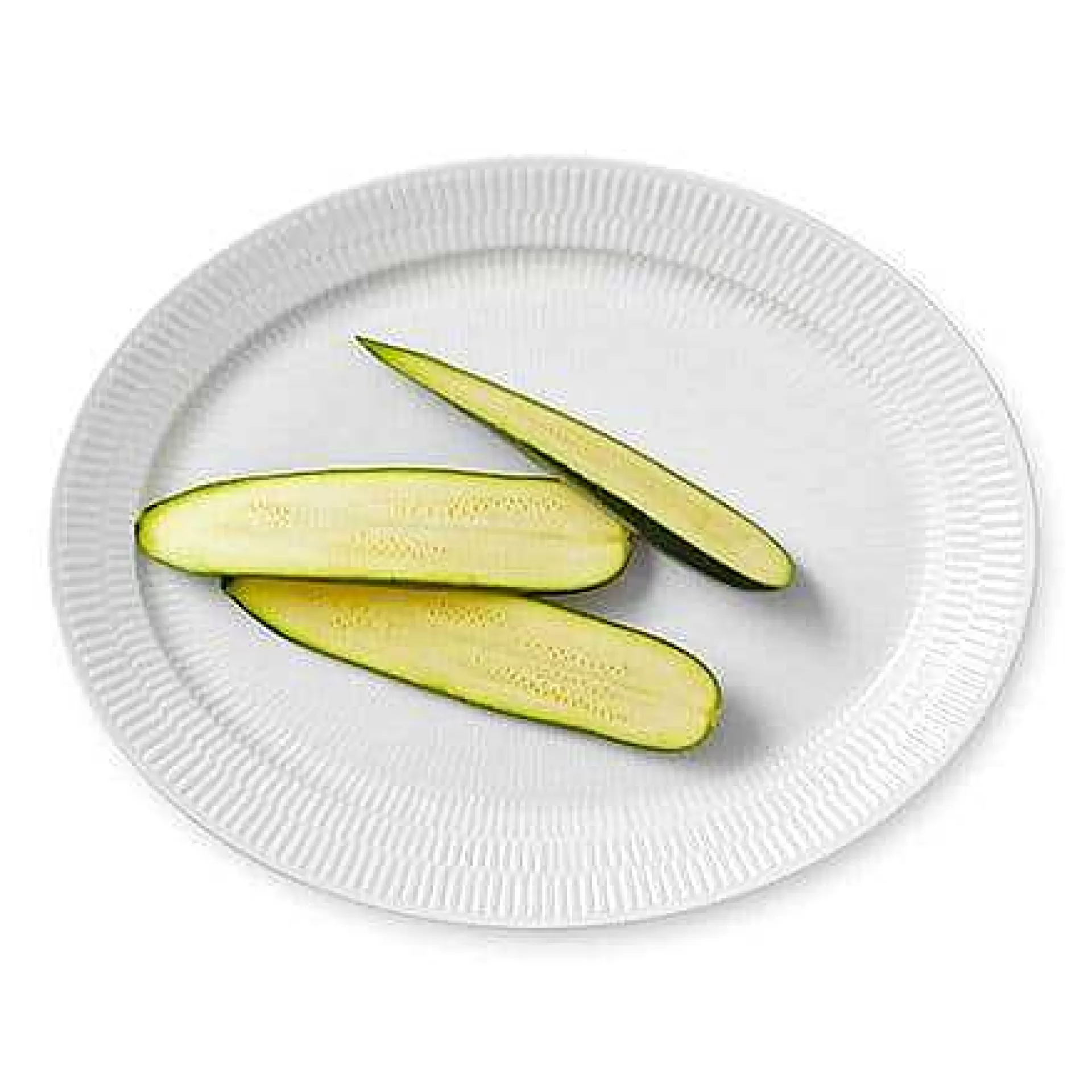 Royal Copenhagen Serveringsfat*White Fluted Ovalt Fat