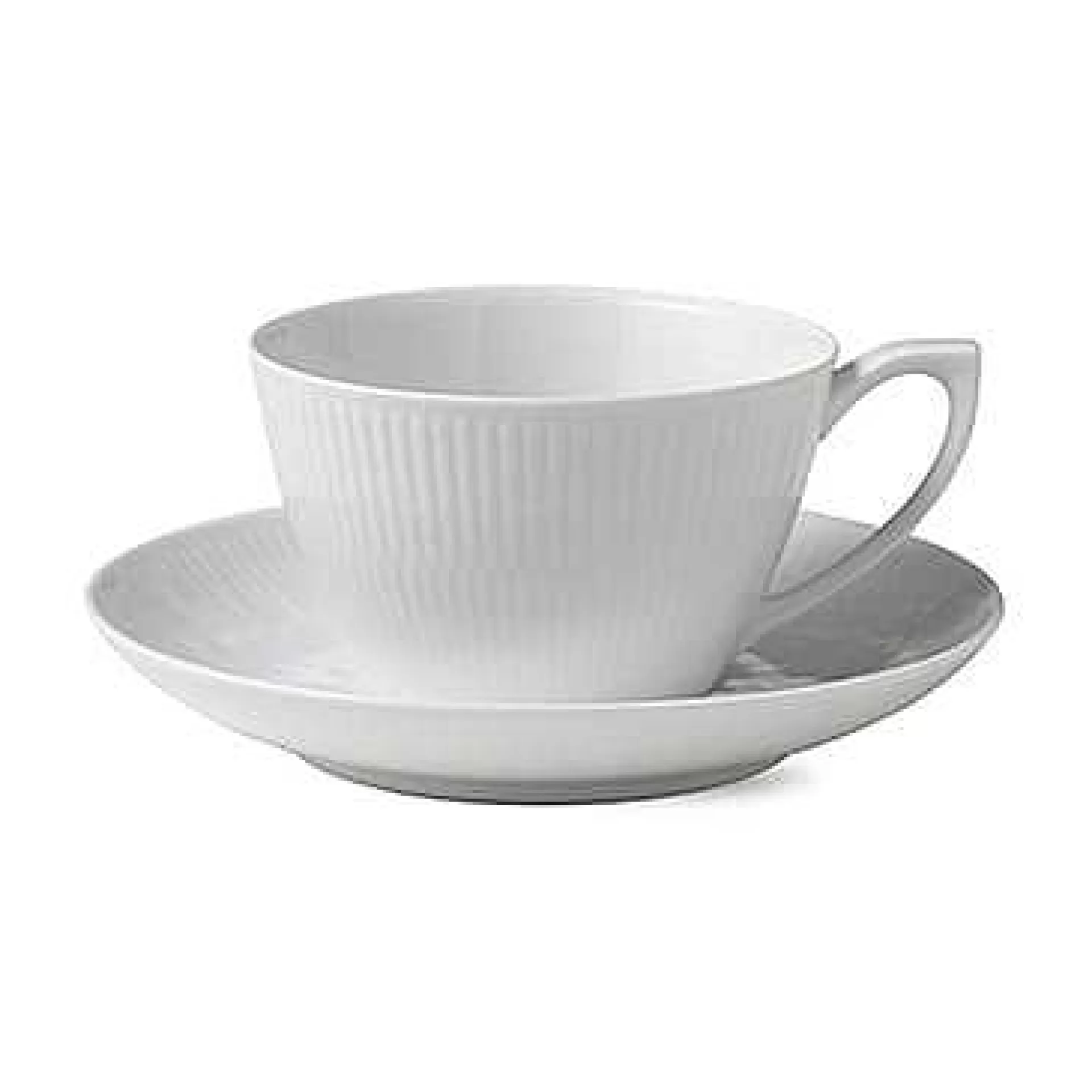 Royal Copenhagen Tekopper*White Fluted Tekopp Med Skal
