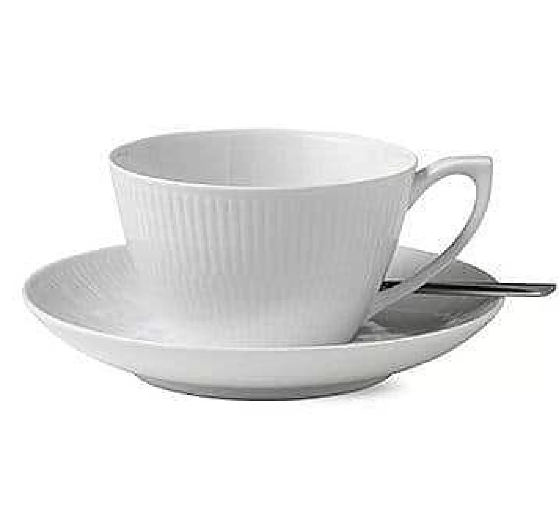 Royal Copenhagen Tekopper*White Fluted Tekopp Med Skal